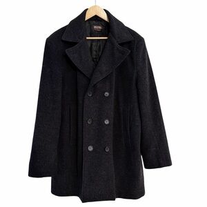 Michael Kors Double Breasted Peacoat Wool Cashmere Heather Black Men’s Medium
